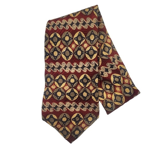 Vintage Robert Talbott Best of Class Boardroom Inc Red Abstract 100% Silk Tie - Picture 1 of 3